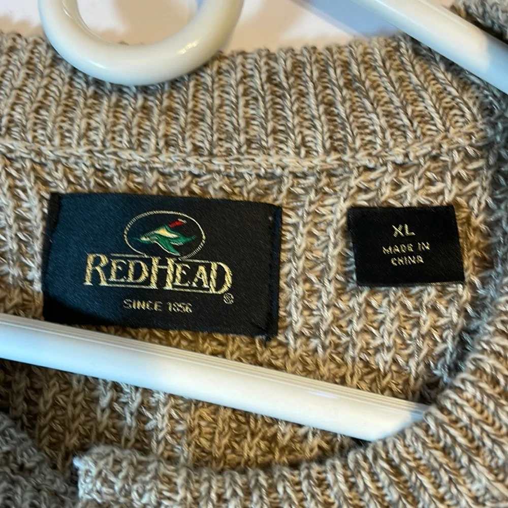 Redhead Brown Tweed Cotton Blend Sweater with Button Packet Size XL